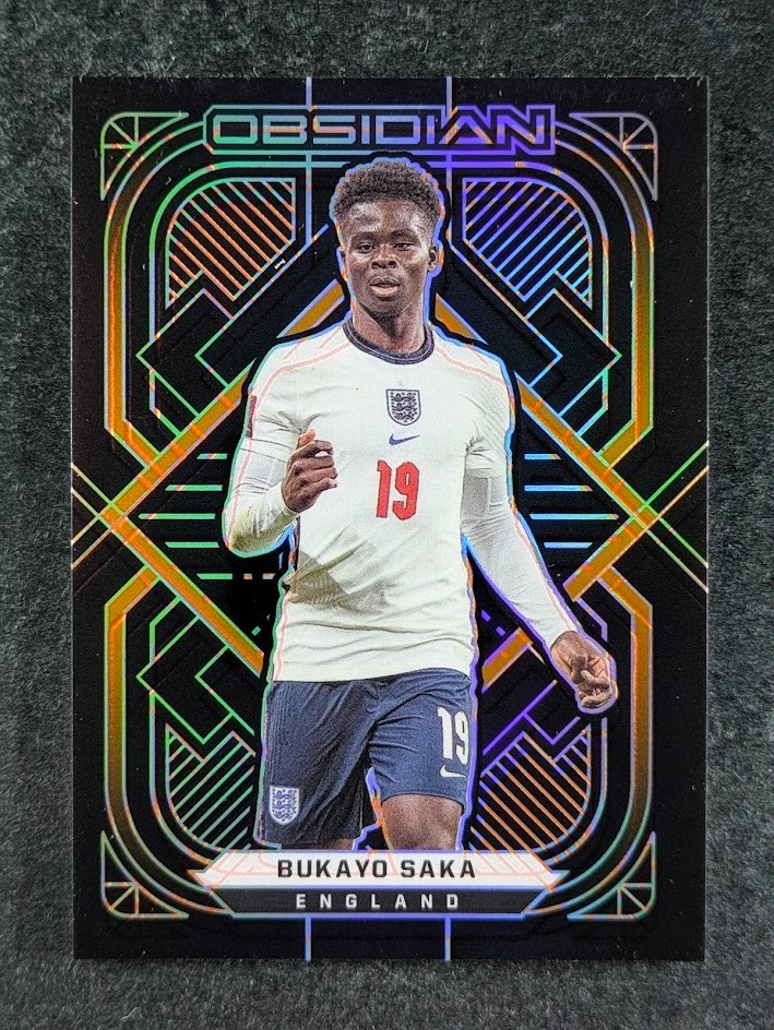 Bukayo Saka 2021 Obsidian #105 Electric Etch Red Flood /10 Price