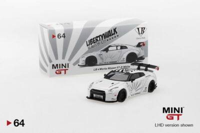 MINI GT 64 LB WORKS Nissan GT-R (R35) White Type 1 , Rear Wing ver