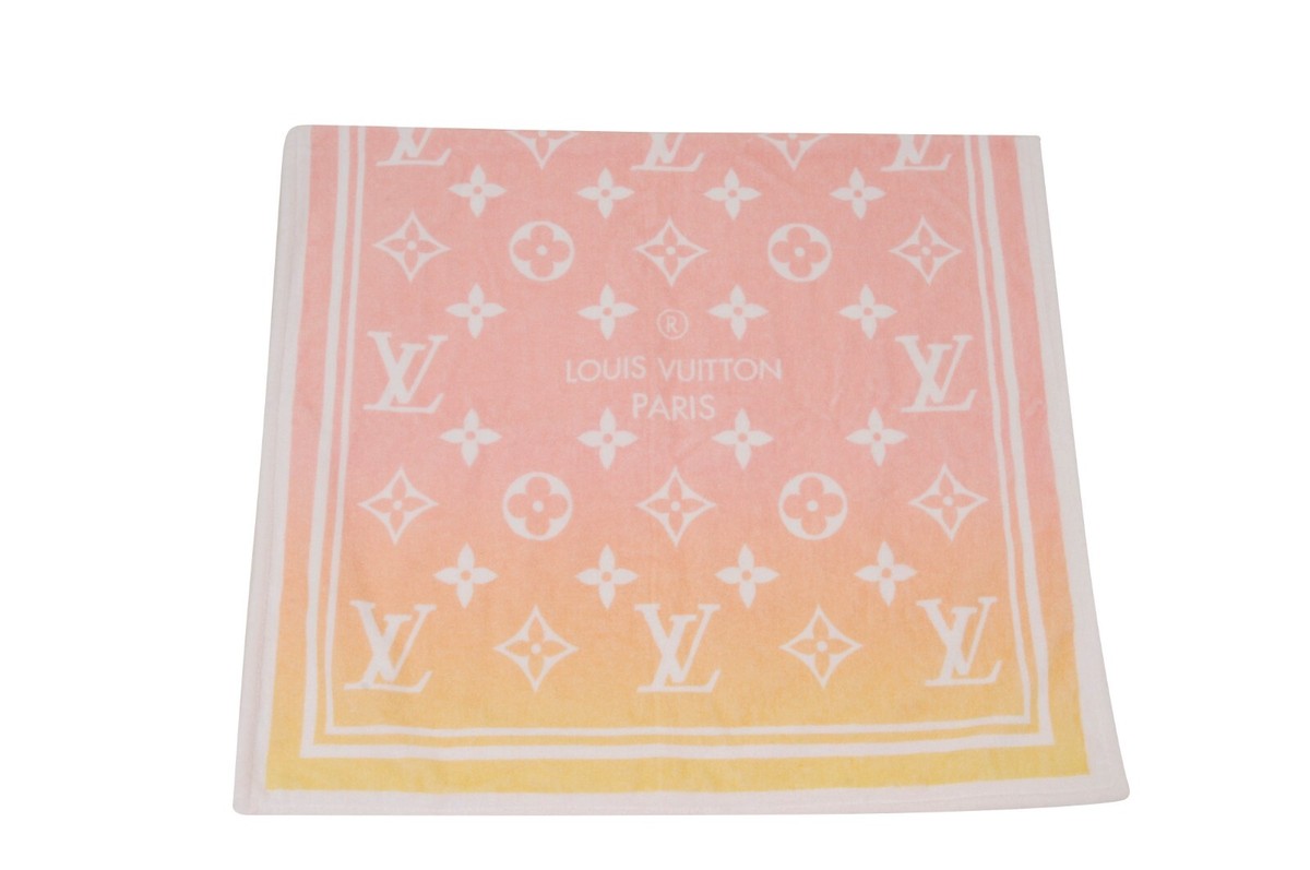 Louis Vuitton Beach Bath Towel Pink Yellow Drap De Bain Monogram