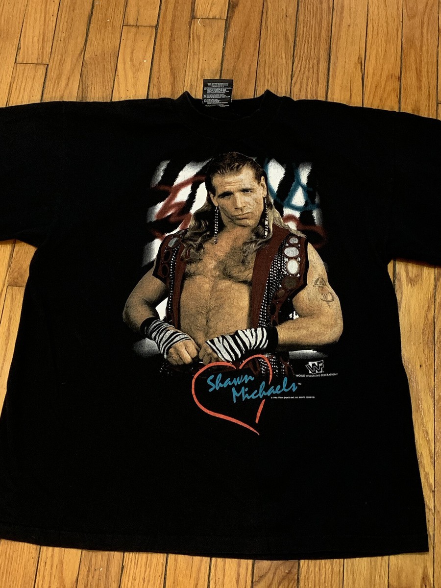 Vintage 1996 WWF Shawn Michaels Heartbreak Kid T-Shirt Zebra Print