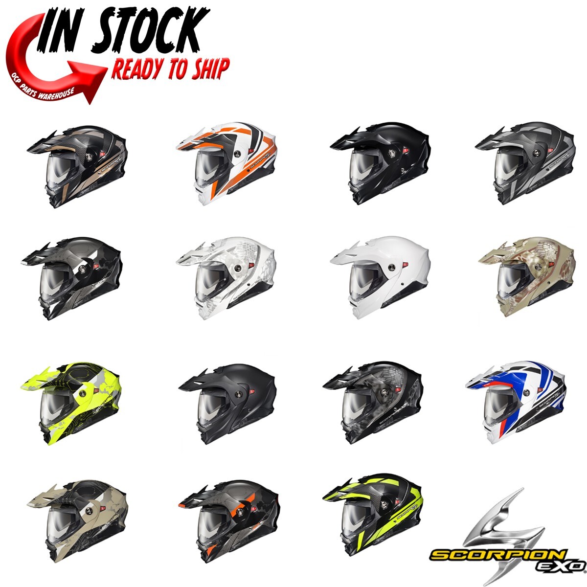 2026 SCORPION EXO AT960 MODULAR ADV MOTORCYCLE HELMET - PICK SIZE