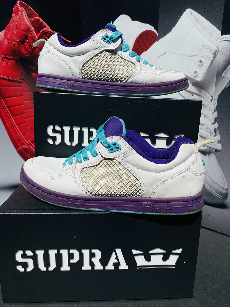 Supra Cruizer White Teal Purple with Extra Laces Size 12 | eBay