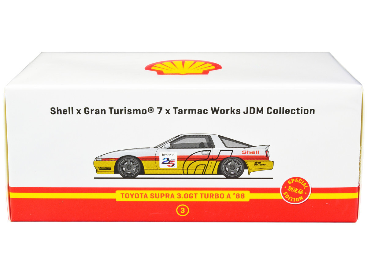 Tarmac Works 1988 Toyota Supra Turbo Shell X Gran Turismo 7 1/64