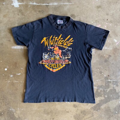 80s VINTAGE HARLEY DAVIDSON BIKINI BABE MOTORCYCLE T-SHIRT SZ S