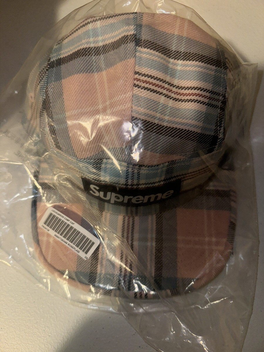 Supreme Rose Plaid Lochcarron Camp Cap In hand DSWT free shipping