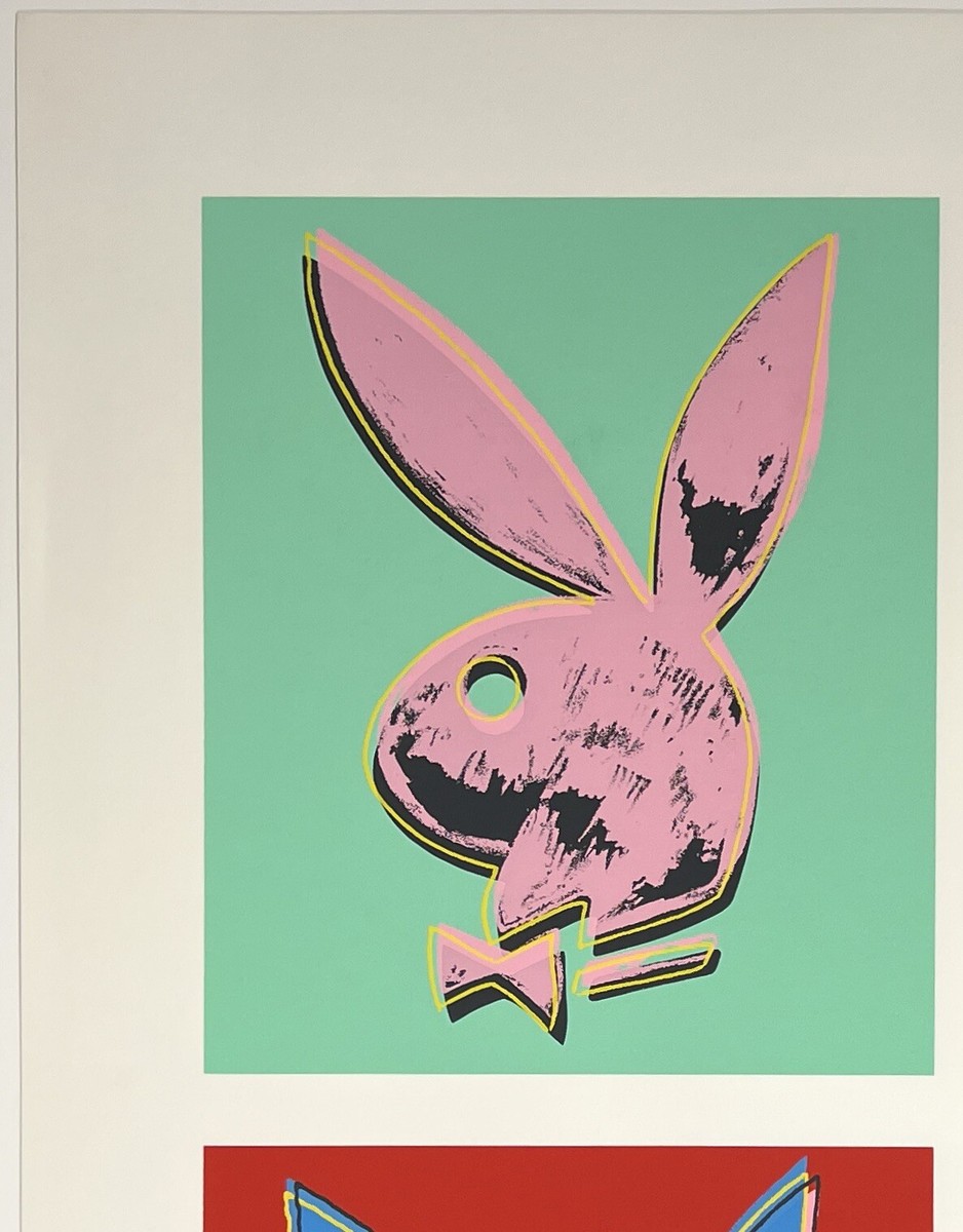 Original Vintage ANDY WARHOL PLAYBOY BUNNY 4 Bunnies Pop Art