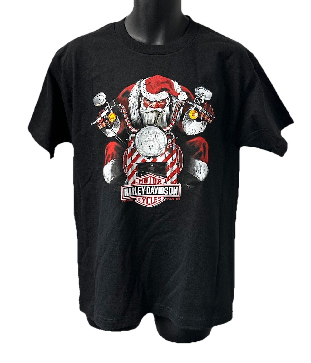 Harley Davidson Men's Cruisin Santa Short Sleeve T-Shirt Christmas