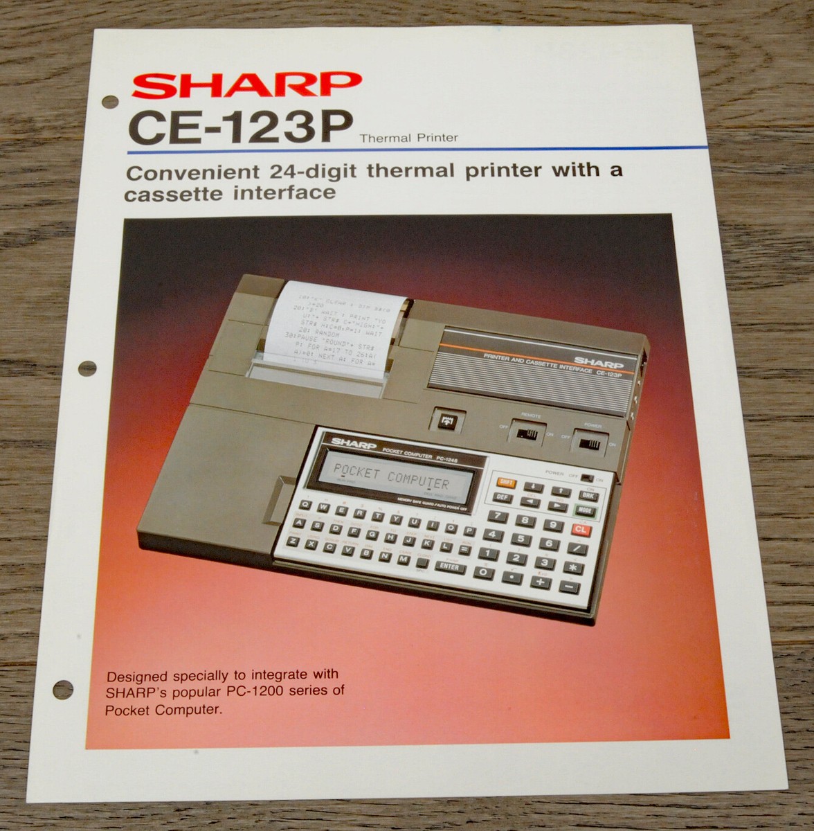 OA機器 SHARP CE-123P Vintage Sharp CE-123P Pocket Computer Thermal