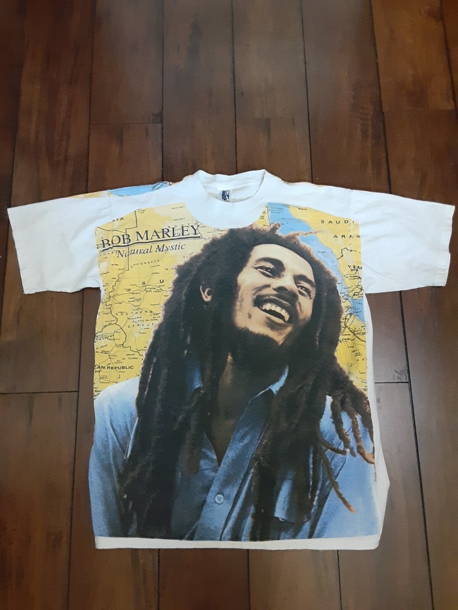 VTG 90s AOP Bob Marley T Shirt Natural Mystic All Over Print XL | eBay