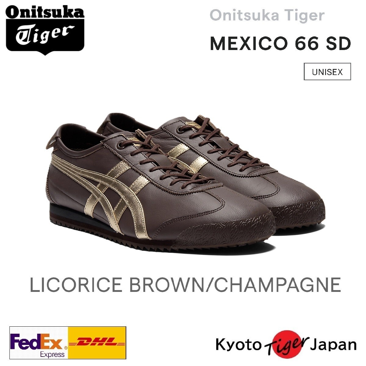 Onitsuka Tiger MEXICO 66 SD ( BROWN ) 1183A872.204 Authentic