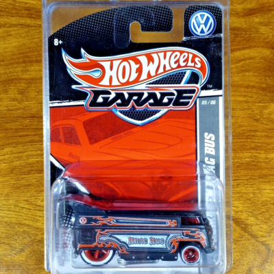 Hot Wheels Garage VW Volkswagen Drag Bus Black 5/6 Real Riders