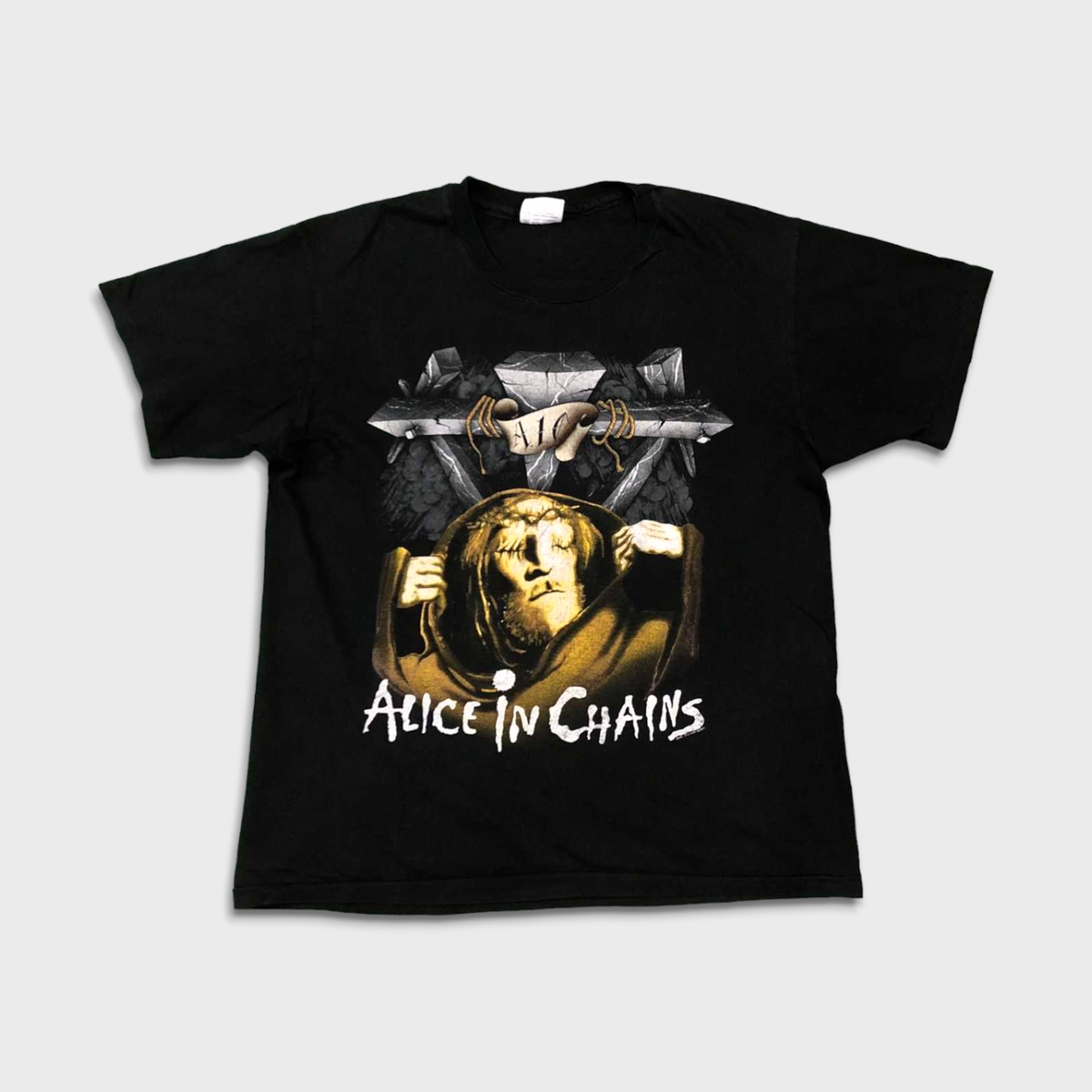 Vintage 1991 Alice In Chains T Shirt Mens Medium Black Bleed The
