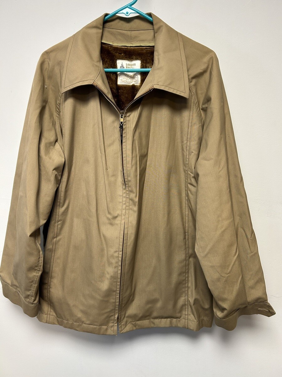 Vintage 70s London Fog Men's Removable Faux Fur Lining Harrington