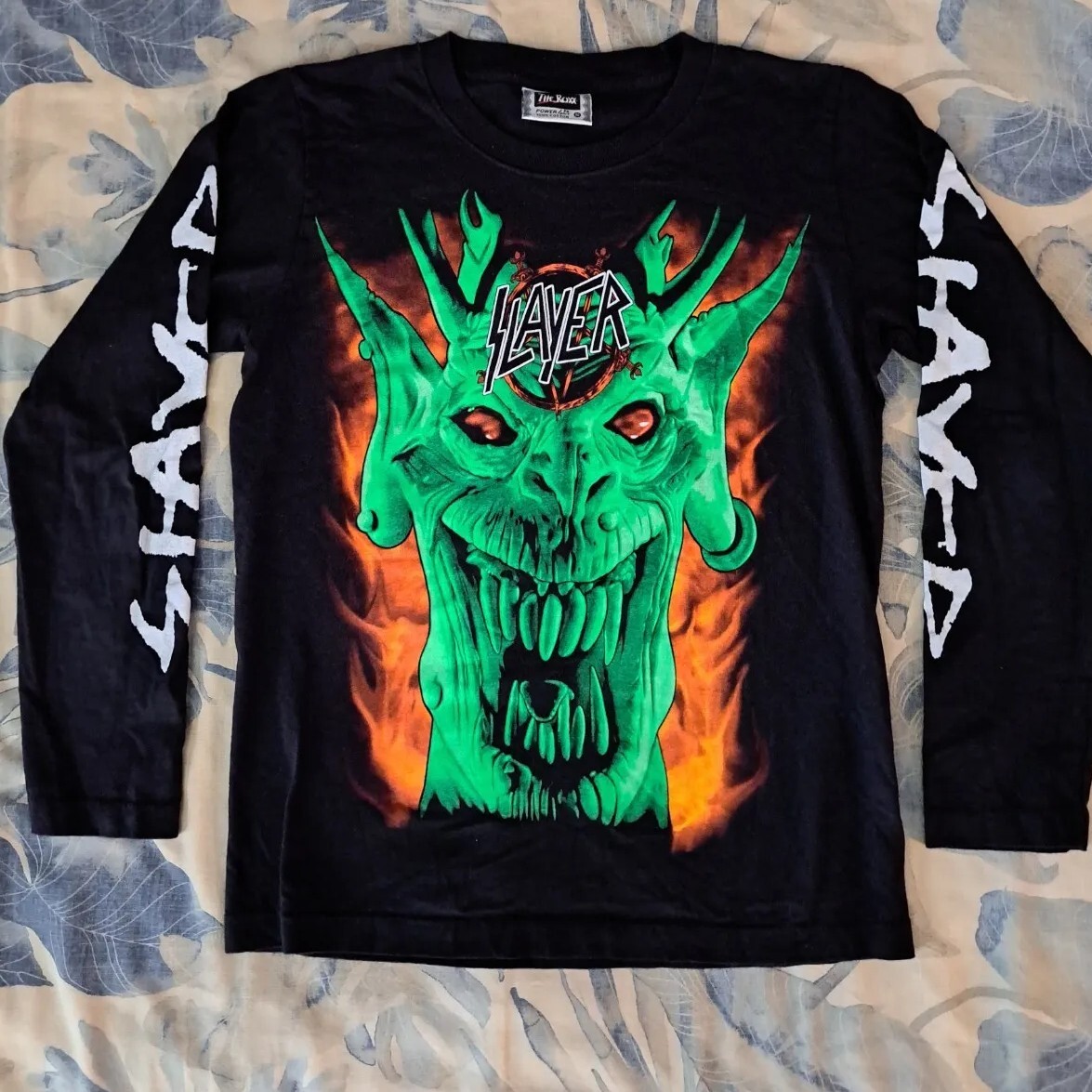 True Vintage 90's SLAYER T Shirt. THE ROXX Longsleeve, Double