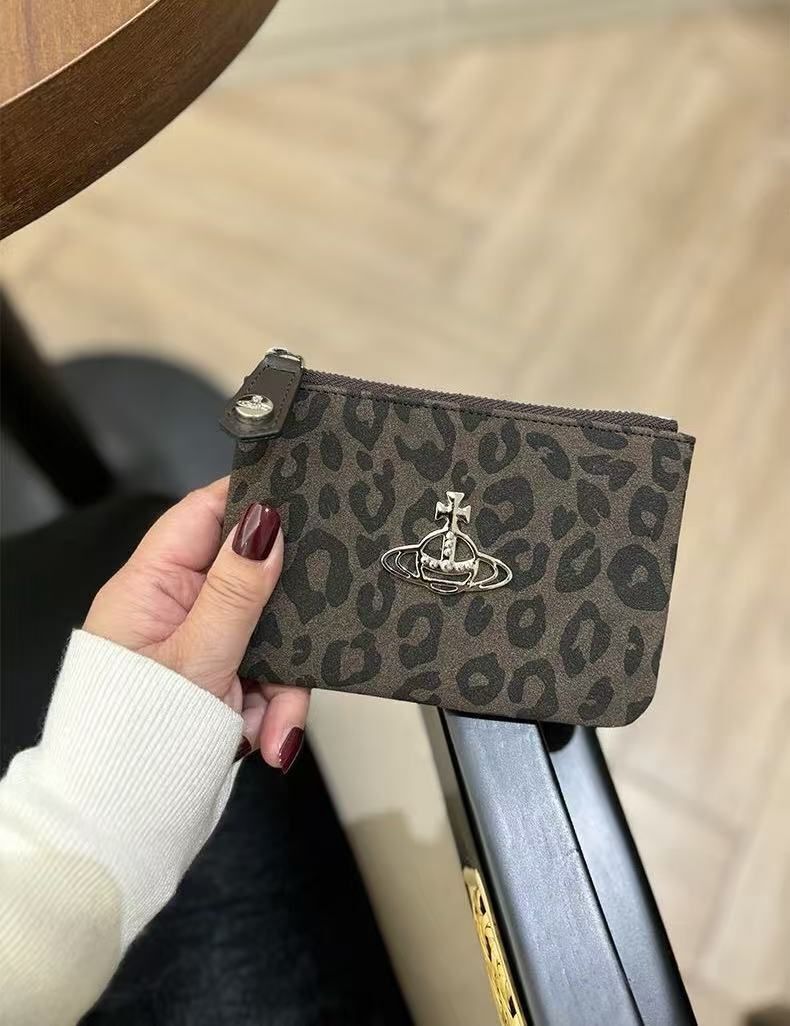 Vivienne Westwood Leopard Ultra-thin Coin Purse wallet Card Pocket