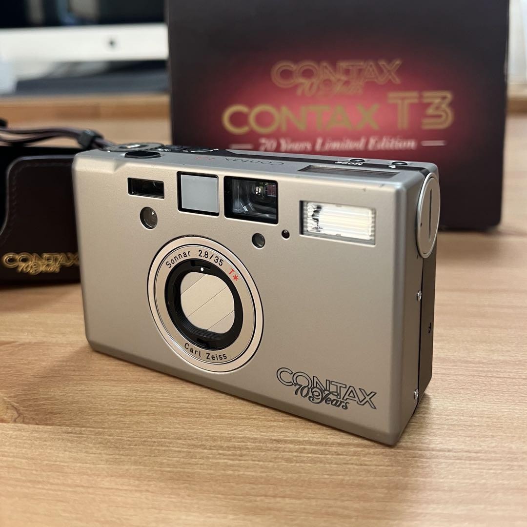 美品】箱・ケース・当時の値札付 CONTAX T3 フィルムカメラ シルバー