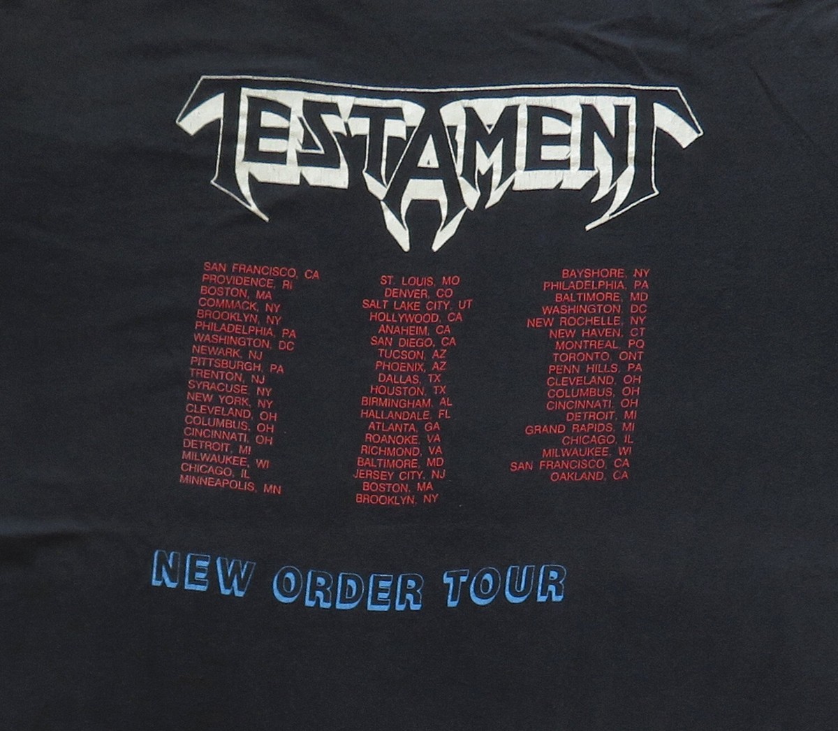 TESTAMENT 1989年ツアーTシャツ