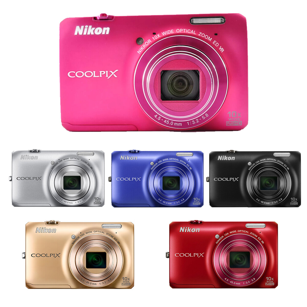 Nikon COOLPIX S6300 16MP Digital Camera 10x Zoom NIKKOR Glass Lens