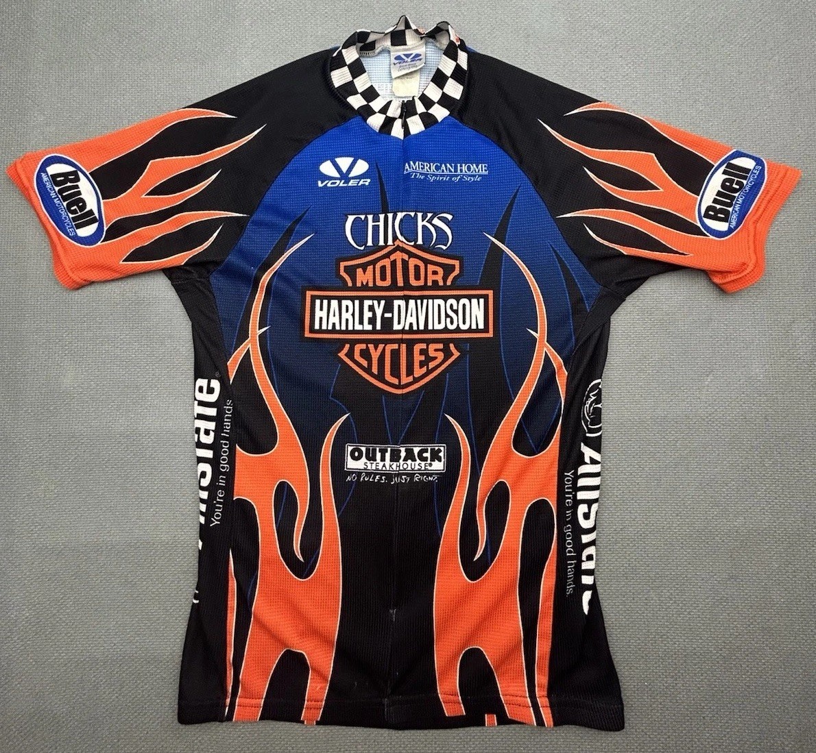 VINTAGE Harley Davidson Jersey Cycling Mens XXS Flames Logo 90s | eBay