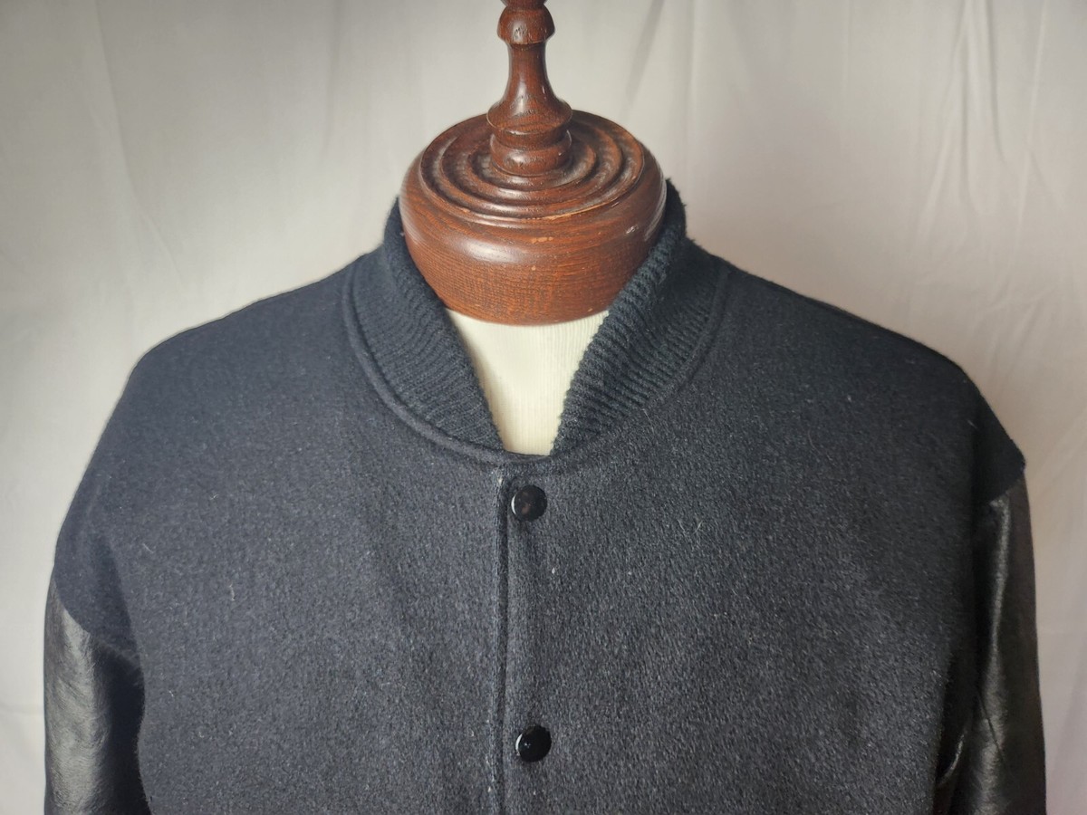 🚨🔥Vintage 90s Bad Boy Club Black Pink Large Wool Bomber Jacket