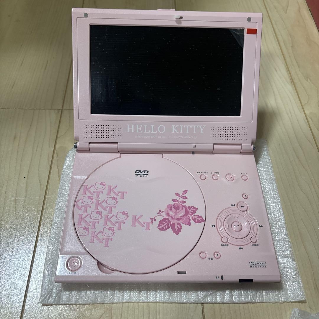 Sanrio HELLO KITTY Portable DVD Player KT-GK6800 Pink Tested