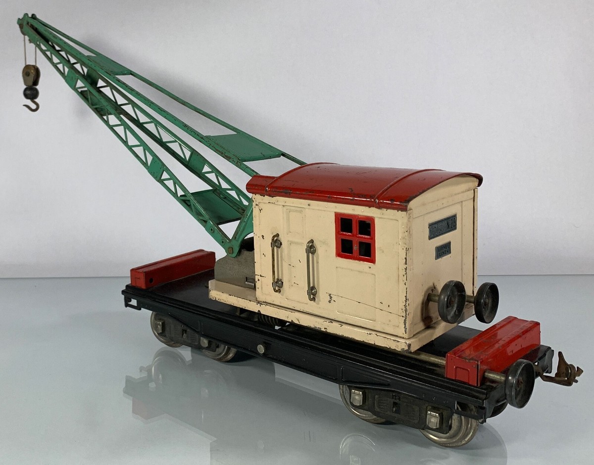 LIONEL STANDARD GAUGE 1926-1940 219 Crane RARE Ivory Red Roof