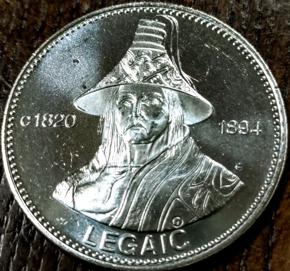 1978 BRITISH COLUMBIA TSIMSHIAN DOLLAR, Indigenous Legaic In Case