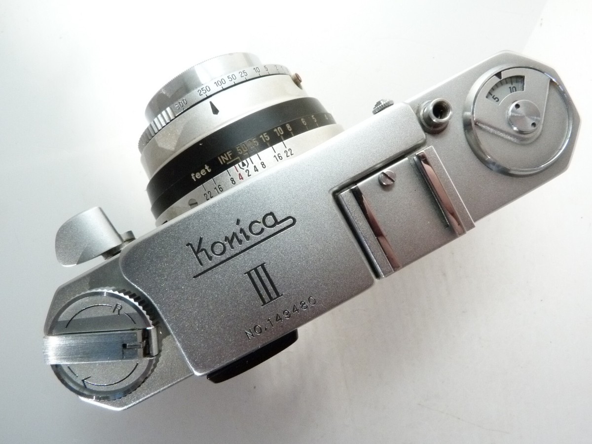 Konica Ⅲ/Hexanon 1:2 f=48mm コニカ 革ケース付 フィルムカメラ 北θS