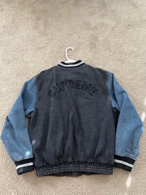Supreme Denim Varsity Jacket cotton black M | eBay
