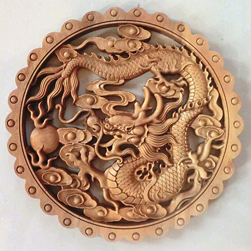 Chinese Wood Carving Art Wall Decoration Dragon Hand Carved