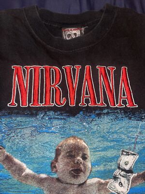 Vintage 90s Nevermind Nirvana Portrait Album T-Shirt( Rock Death