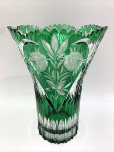 ドイツLAUSITZER ラウジッツァー ハンドカット赤披 クリスタルガラス