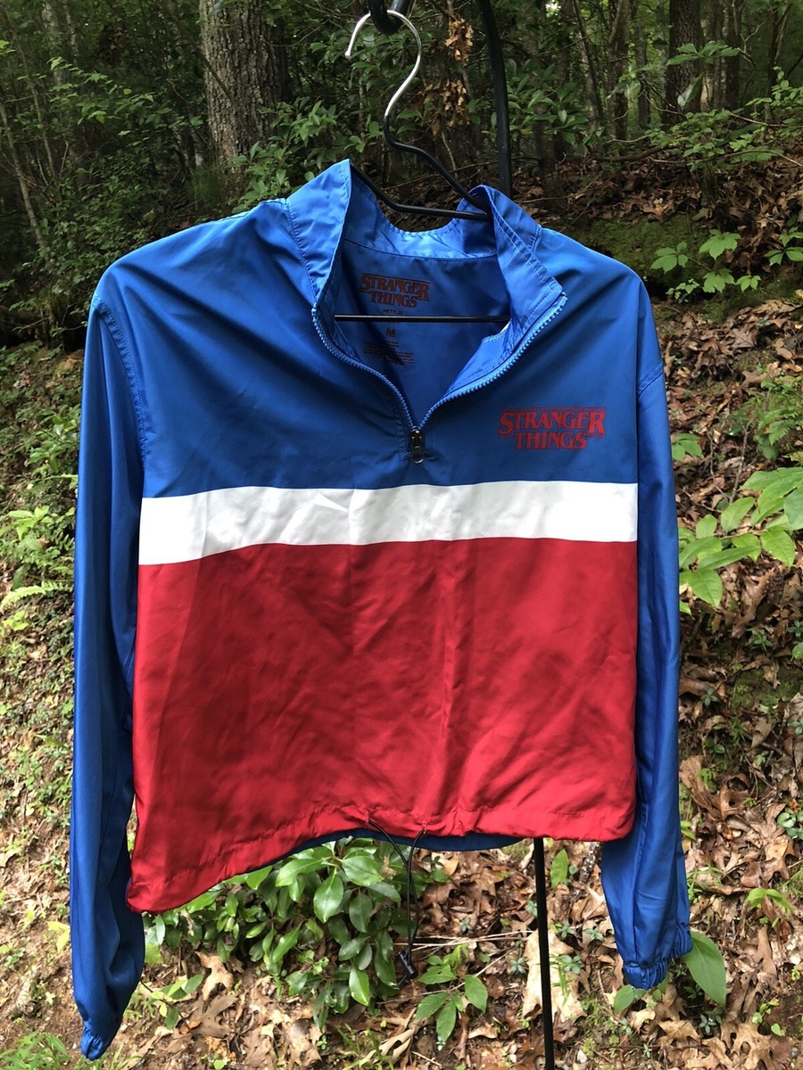 NETFLIX STRANGER THINGS Jacket Blue Red White 1/4 Zip Pullover