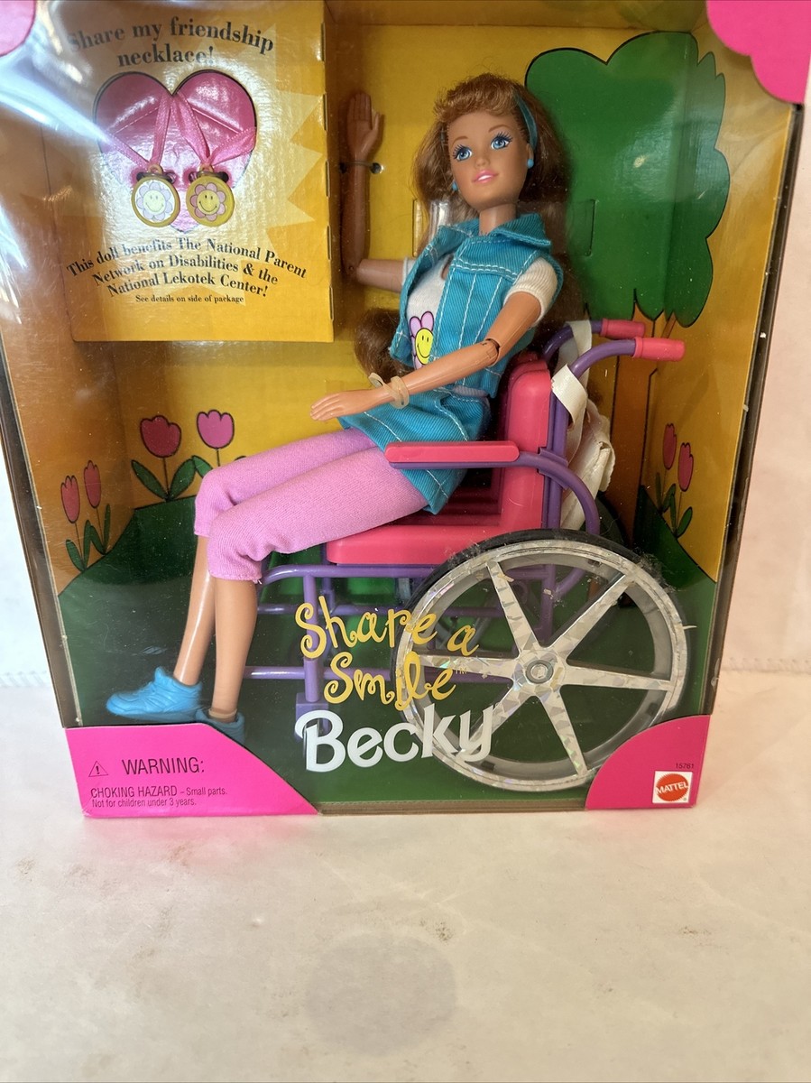 Vintage Barbie Share A Smile Becky Wheelchair Doll NIB | eBay