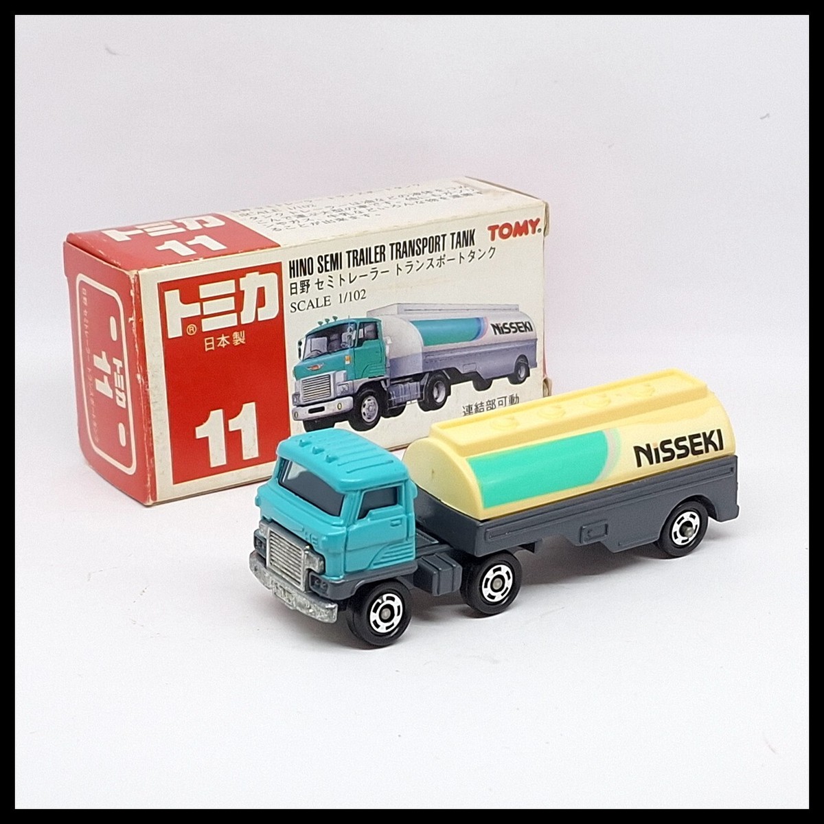TOMICA 11 HINO SEMI TRAILER TRANSPORT TANK NISSEKI 1/102 TOMY New