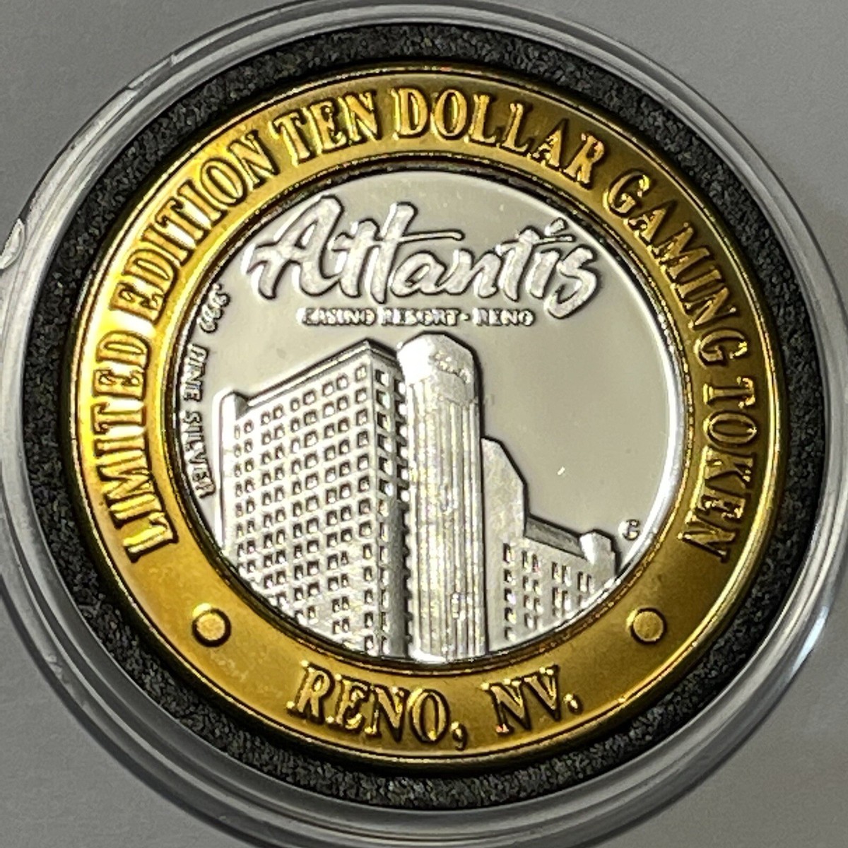 Atlantis Hotel Casino Reno Nevada Rare $10 Gaming Token .999 Fine