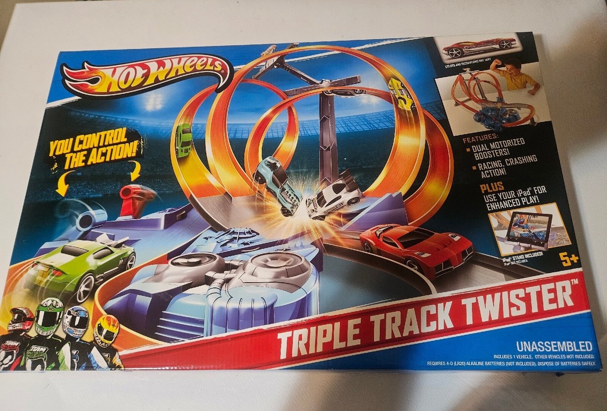 Hot Wheels Triple Track Twister Motorized Race Set X9286 Ages 5