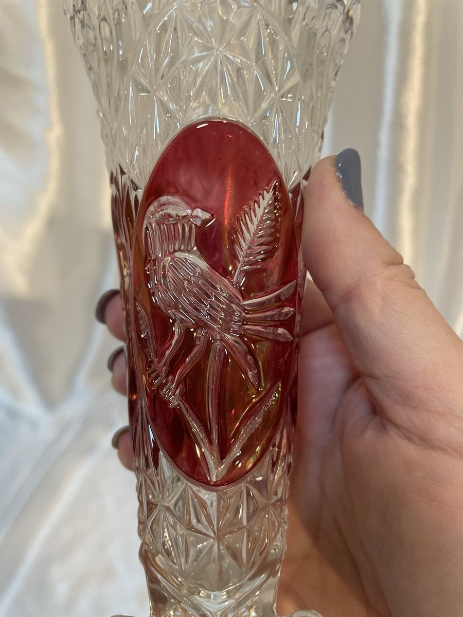 Dresden Kristall 購入 赤色 花瓶 約30cm Dresden Kristall 赤色 花瓶