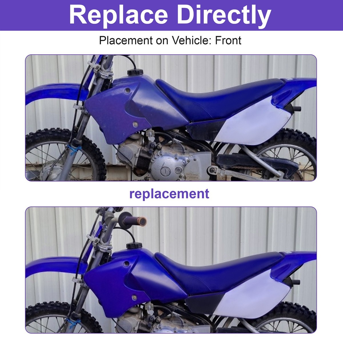 For 00-07 Yamaha TTR90 TT-R90 TTR-90E Blue Fuel Gasoline Tank 5HN