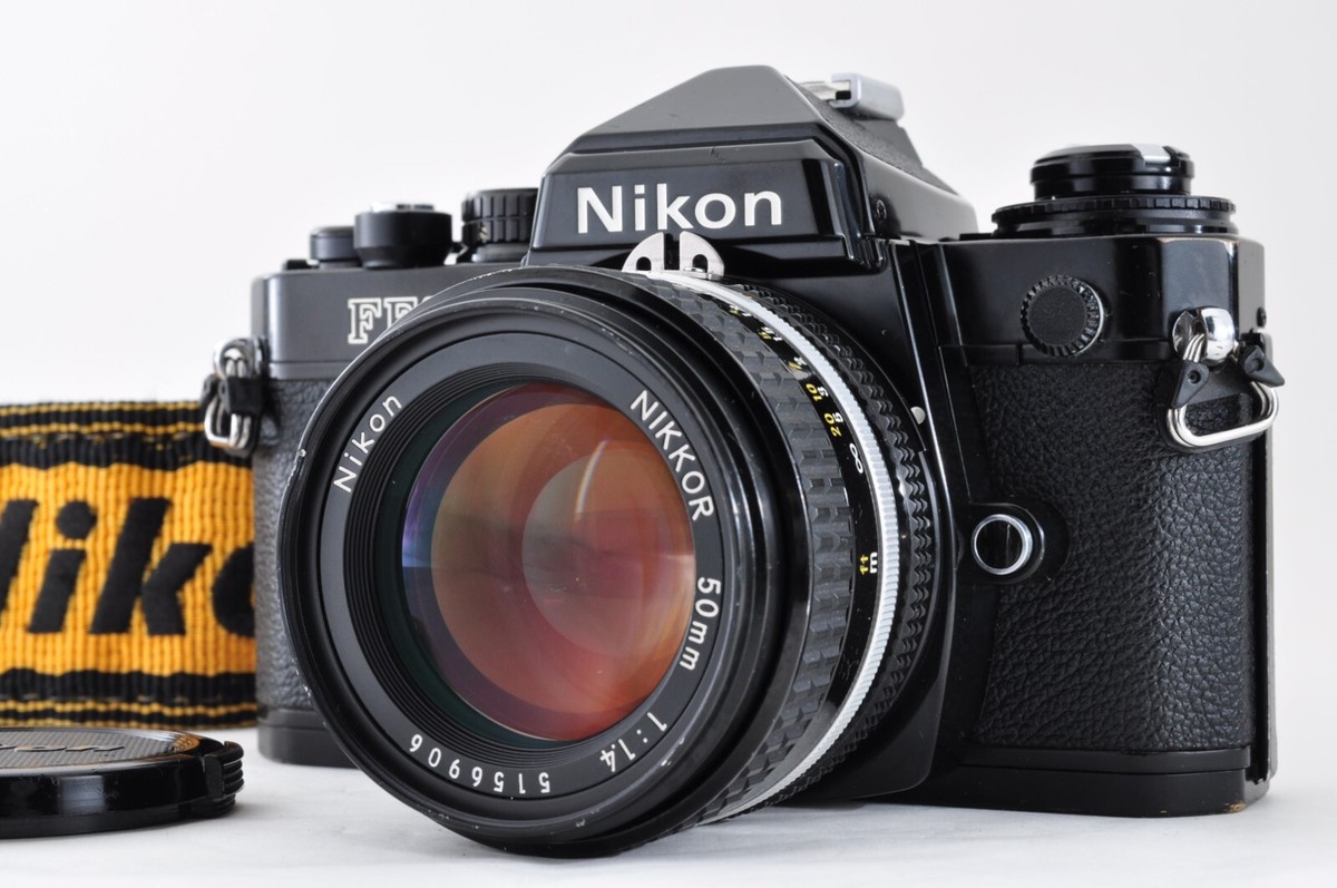 Nikon FE2 Black 35mm SLR Film Camera + Ai-S NIKKOR 50mm f/1.4 [Exc