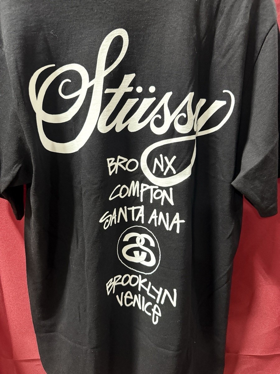 STUSSY World Tour Tee Shirt Logo 2025 Sz Medium T-Shirt AUTHENTIC