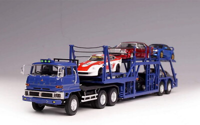 DD Models 1/64 Scale Mitsubishi Fuso Truck Car Transporter Blue
