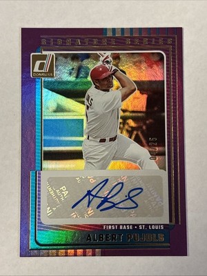 2025 Donruss Albert Pujols Signature Series Purple Foil Auto #4/25