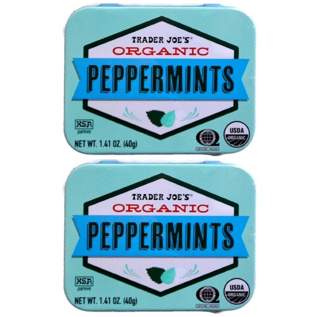Trader Joe's Organic Peppermints Pack of 2 Vegan Gluten Free 1.41