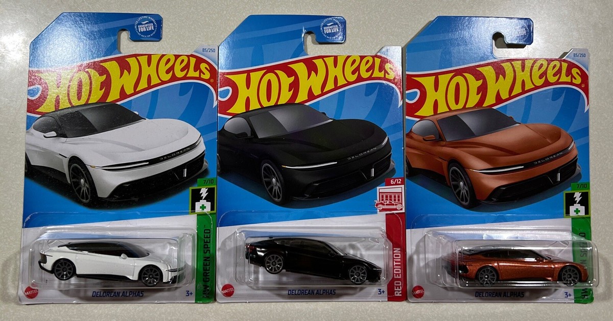 NEW 2024 Hot Wheels J CASE Delorean Alpha5 White, BLACK & ORANGE