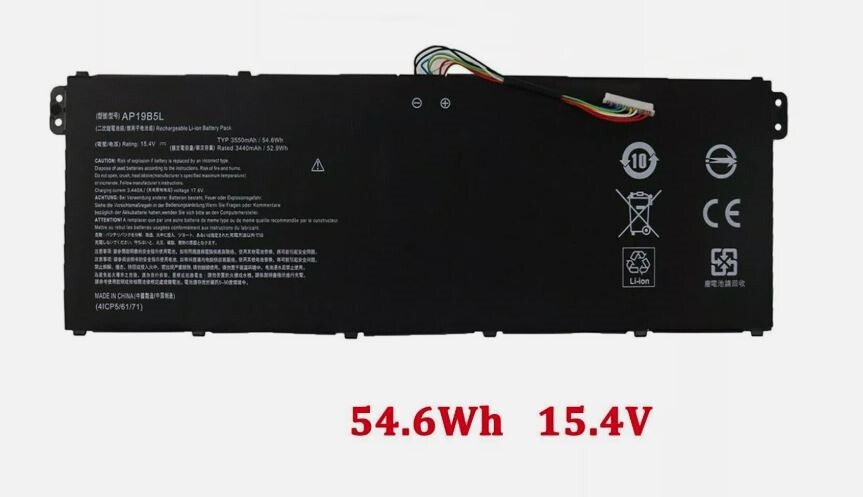 New 4 Cell 54.6Wh 15.4V Battery for Acer Travelmate P214 TMP214