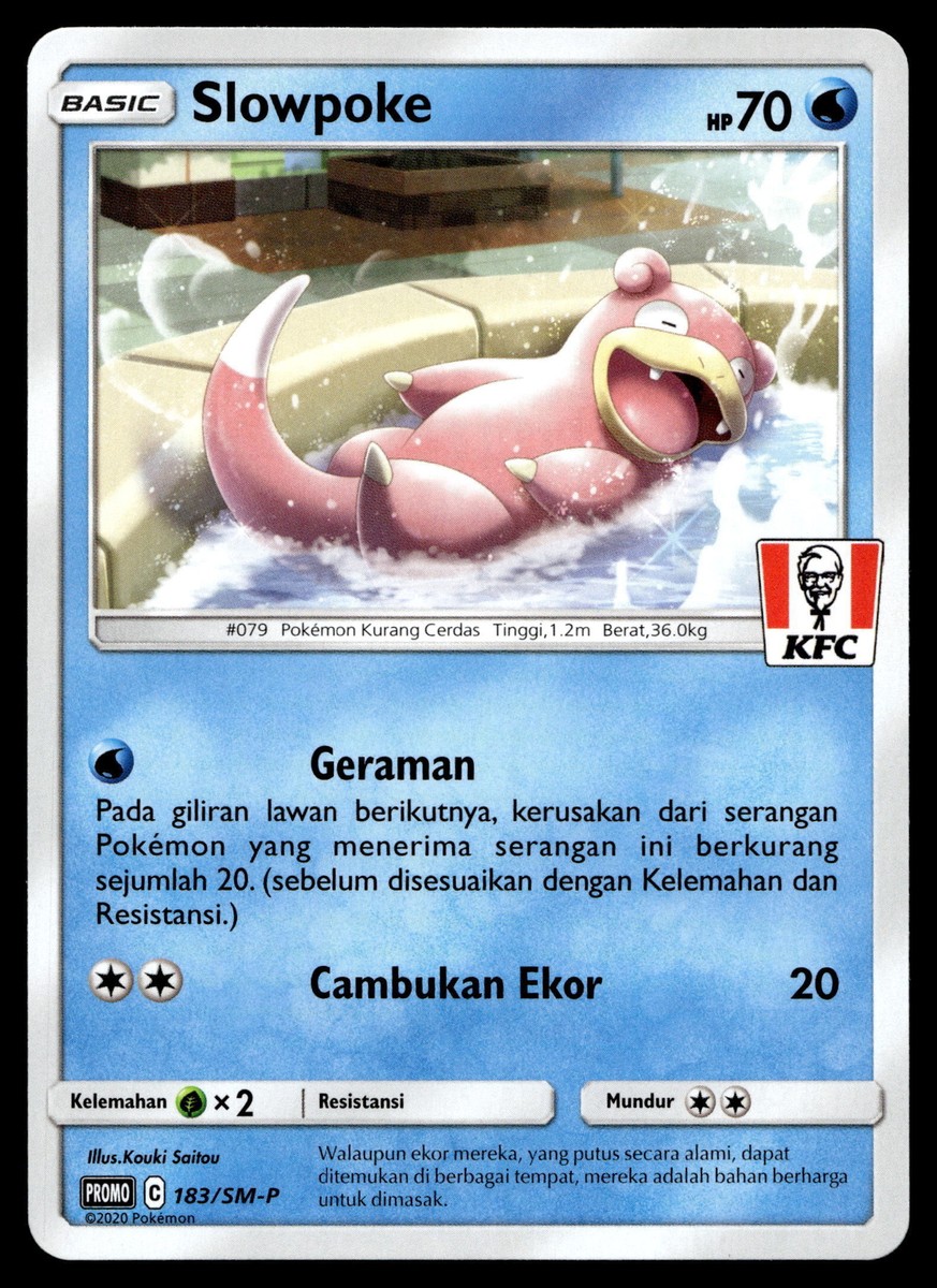 Slowpoke - 183/SM-P - NM - Indonesian KFC - Promo - Pokemon - B1