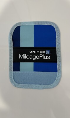 United Airlines UAL Premier 1K Leather Blue Bag Tag Luggage Handle
