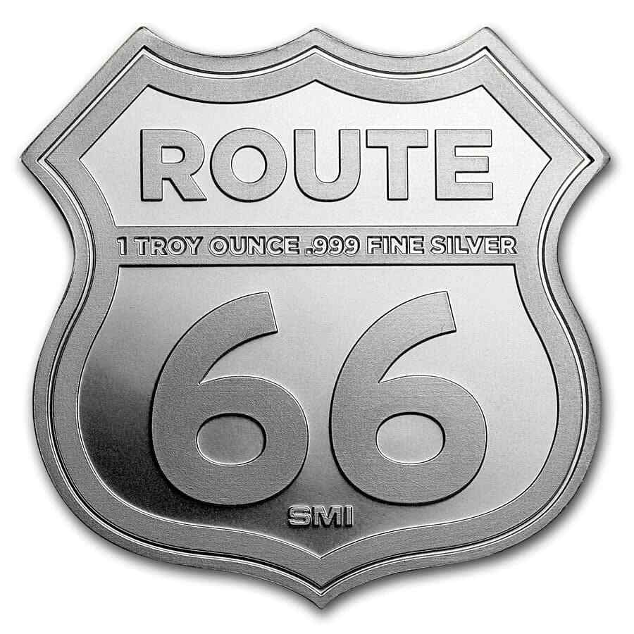 1 oz Silver - Icons of Route 66 Shield (Jack Rabbit Trading Post