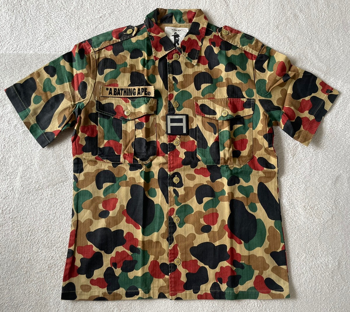 Vintage Bape A Bathing Ape Camo Short sleeve shirt 90s | eBay